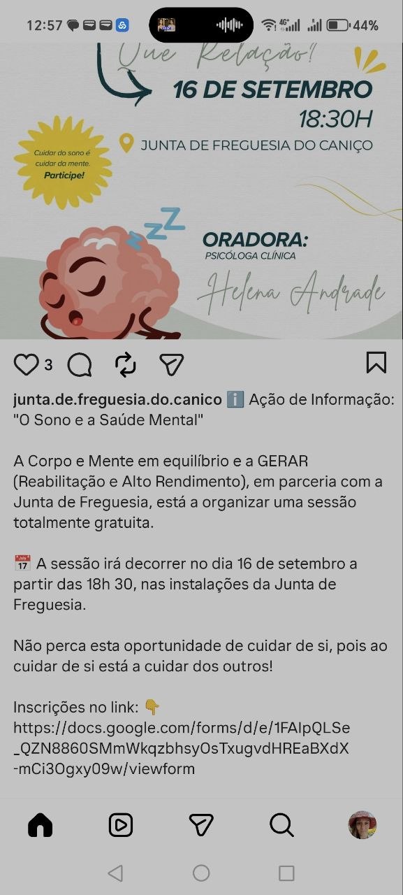 Sono e Saúde Mental — Sessão de Informação